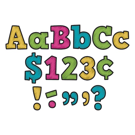 Teacher Created Resources Chalkboard Brights Bold Block 4" Letters Combo Pk, 230 Pcs/Pk, PK3 5617